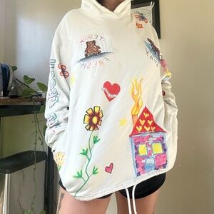 Teddy Fresh White Graphic Hoodie